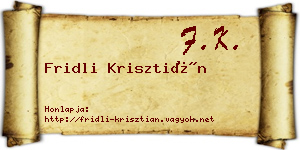 Fridli Krisztián névjegykártya