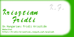 krisztian fridli business card